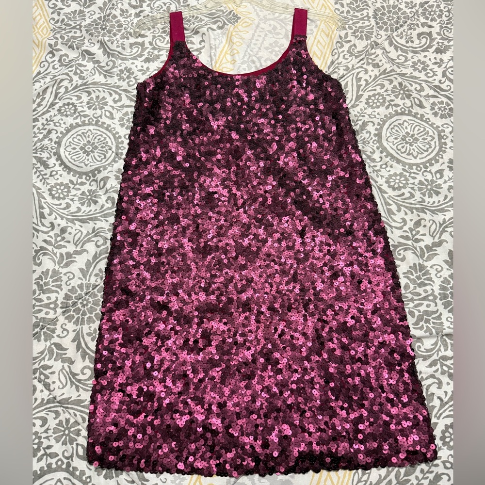 Theory Red Sequin Dress